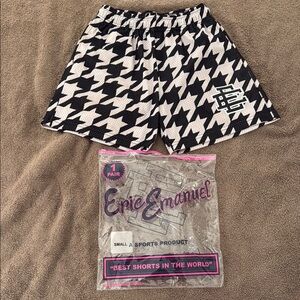 Eric Emanuel Black and White Houndstooth Shorts